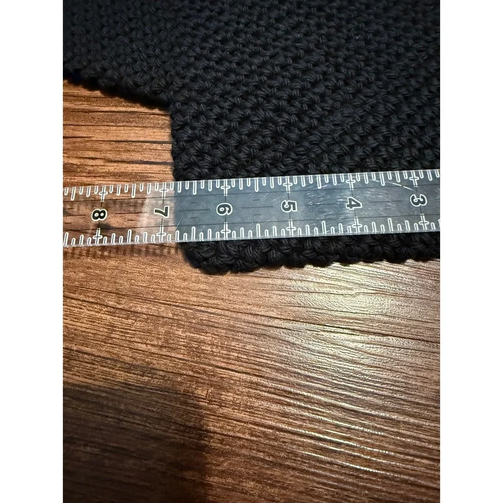 Set of 2 Black Knit Potholders Oven Mitts Crochet Square Hot Pads Pot Holders‎